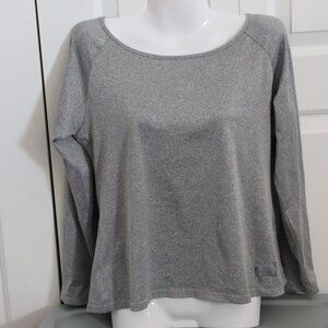 Simply Southern Grey Split Back Long Sleeve Top Size Large